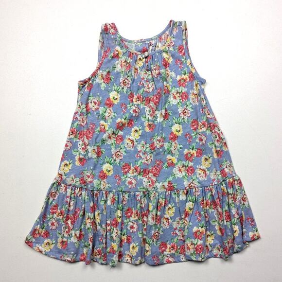 Ralph Lauren Dress Girls Size 18m Blue Floral Twirly Drop Waist - Picture 1 of 4